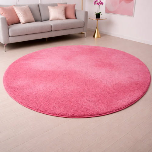 Tapis de bain rond rose grand 