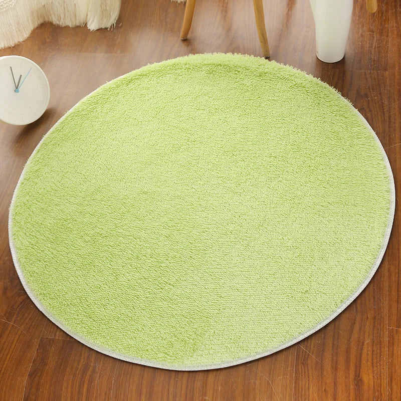 Tapis de bain rond vert anis