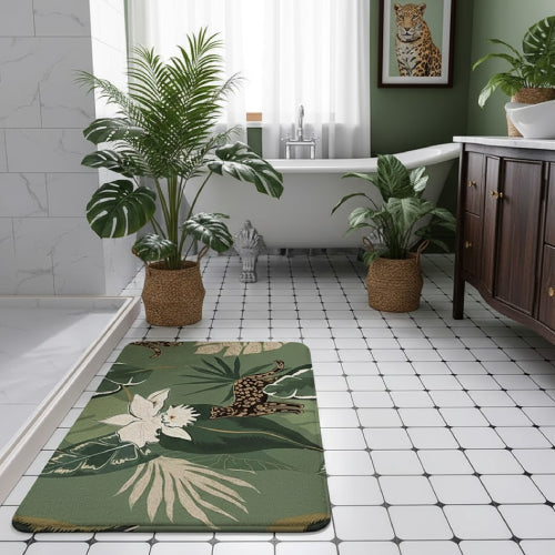 Tapis de bain savane plantes 