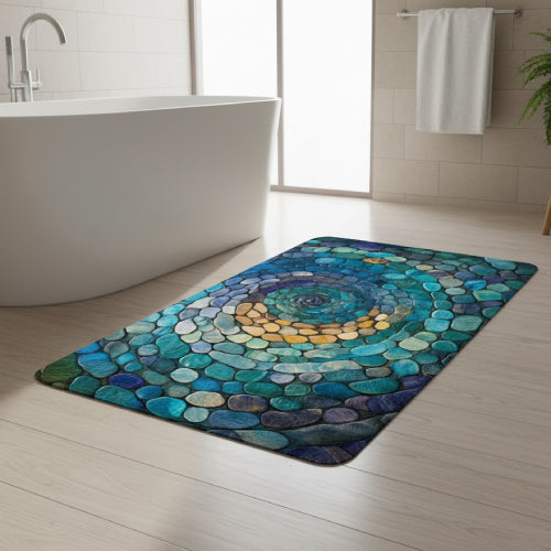 Tapis de bain spirale en galet violet 