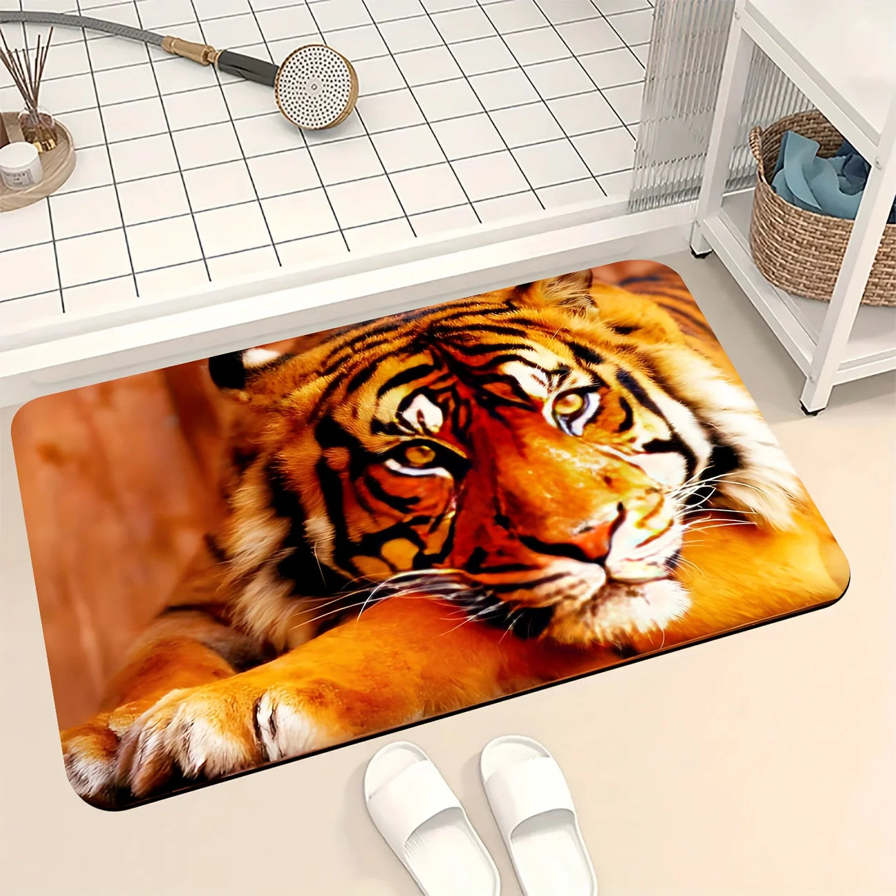 Tapis de bain tigre douche
