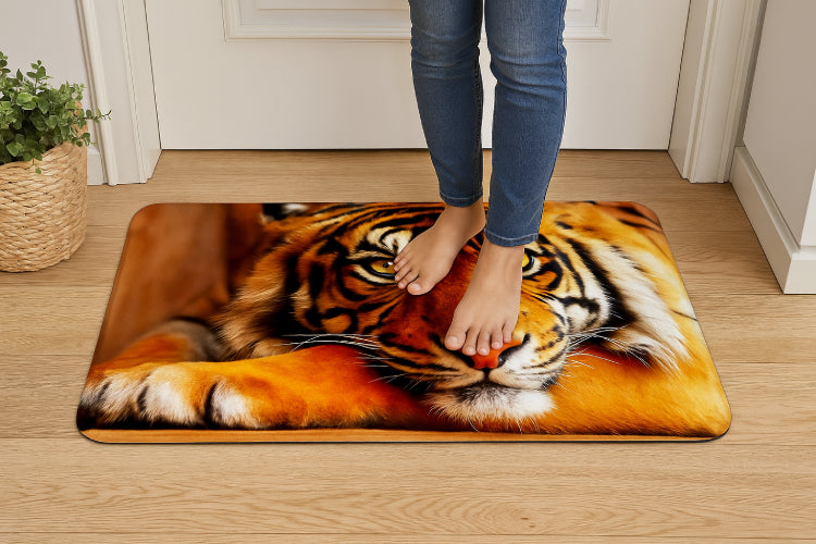 Tapis de bain tigre pied