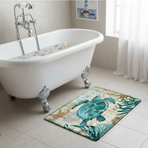 Tapis de bain tortue baignoire 
