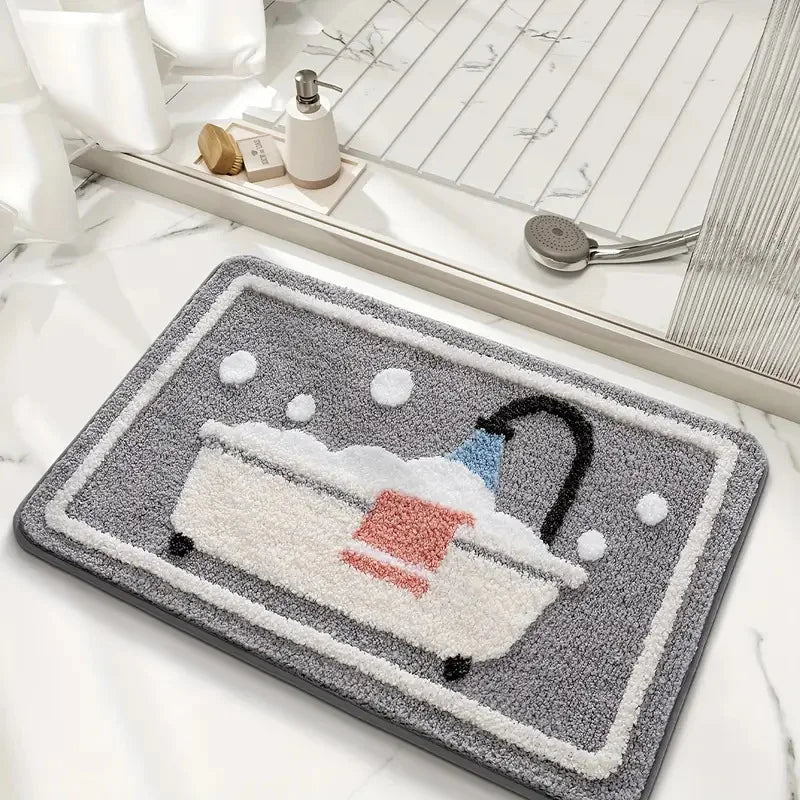 Tapis de bain tricoté antidérapant baignoire sol 