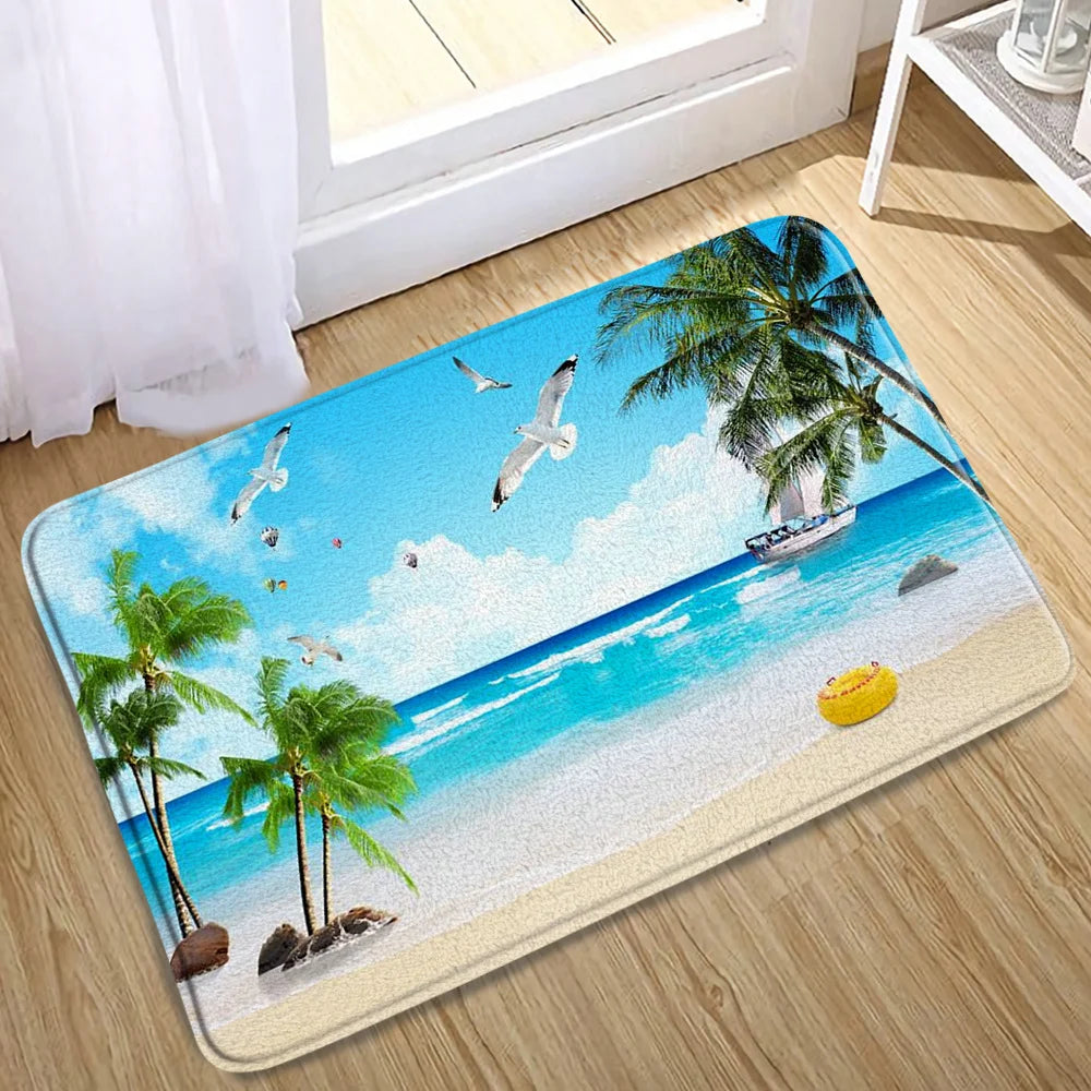 Tapis de bain tropical vague