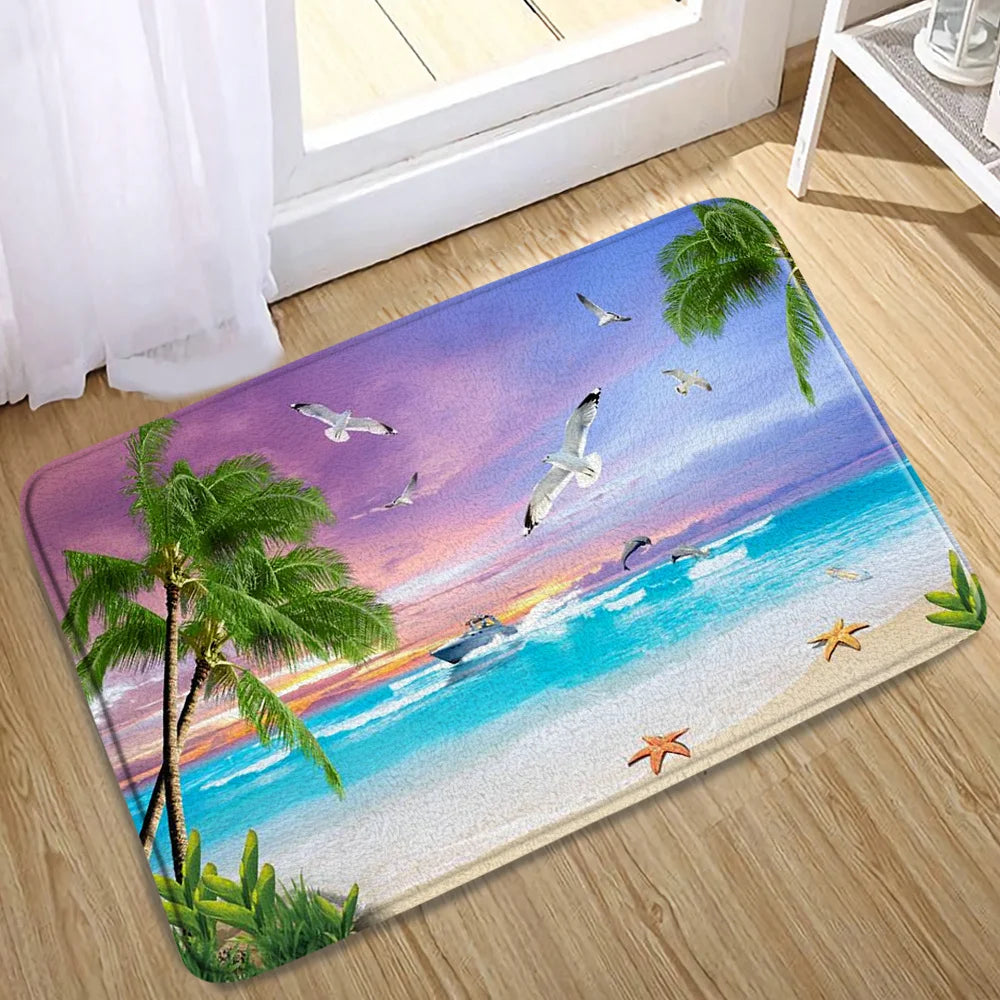 Tapis de bain tropical violet