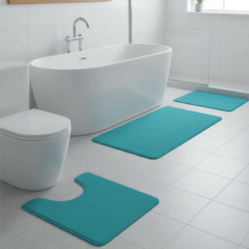 Tapis de bain turquoise  sol 