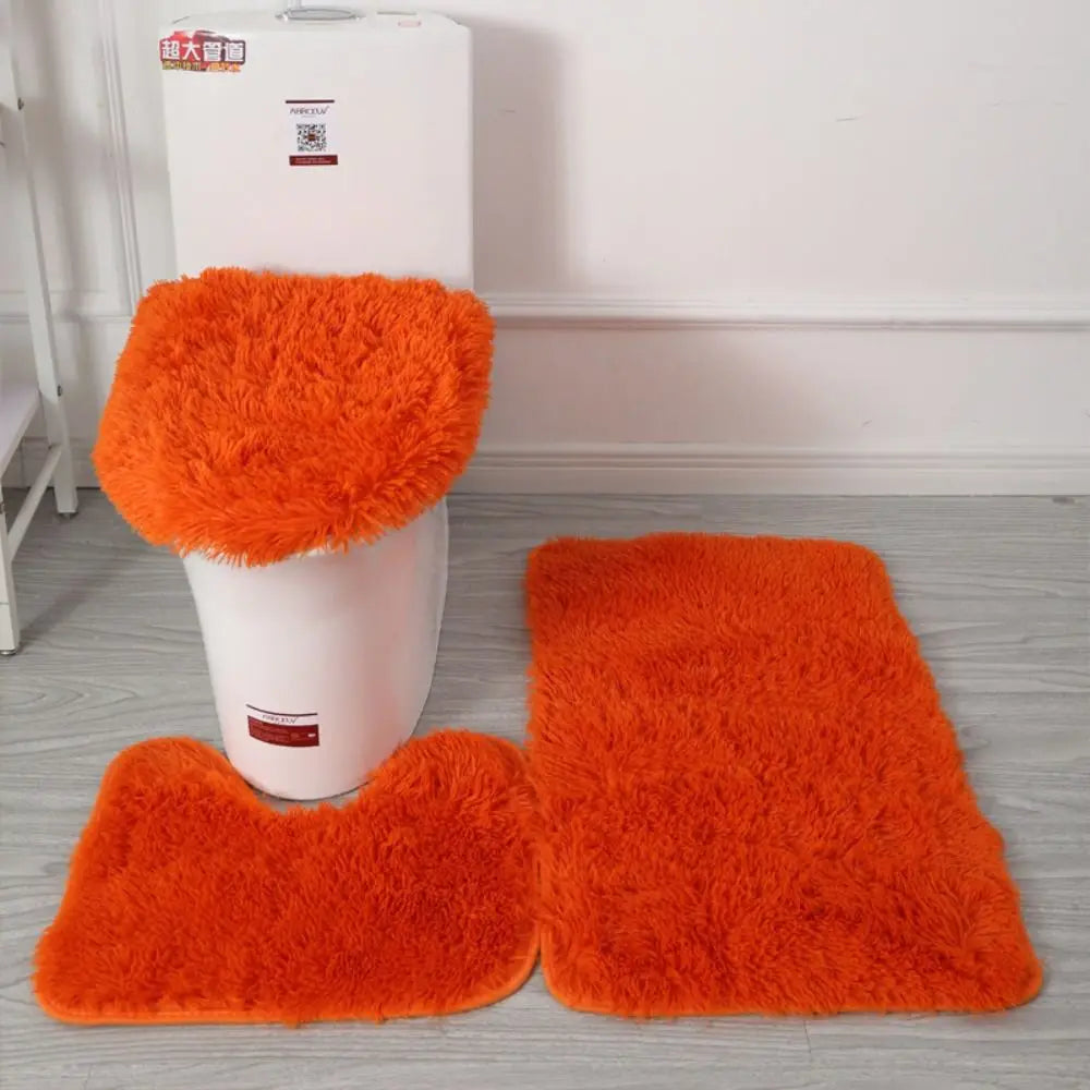 Tapis de bain ultra moelleux couleur orange