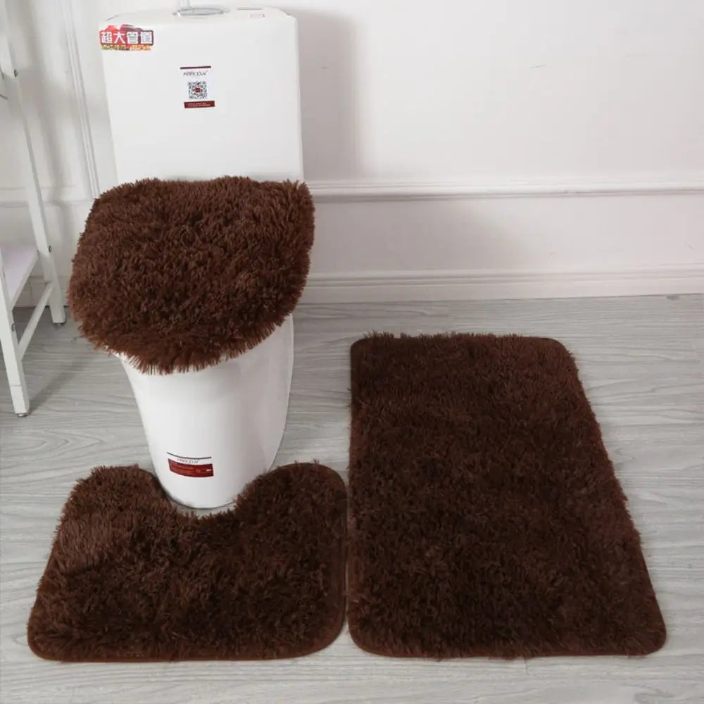 Tapis de bain ultra moelleux marron