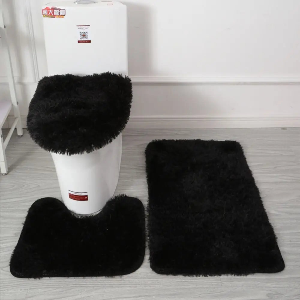 Tapis de bain ultra moelleux noir