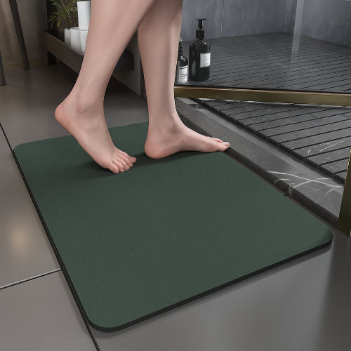 Tapis de bain vert foncé cabinet 