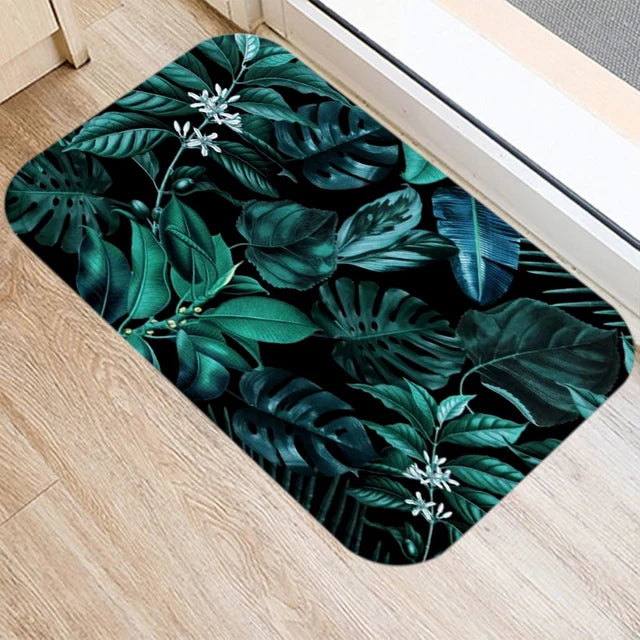 Tapis de bain vert foret