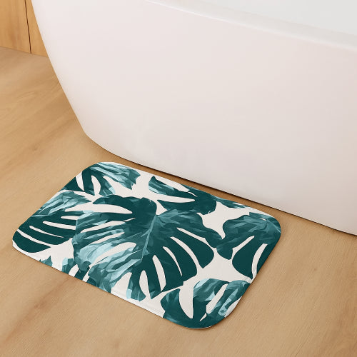 Tapis de bain vert foret baignoire 