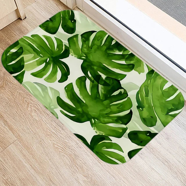 Tapis de bain vert foret douche