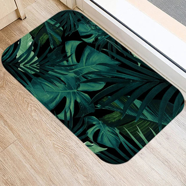 Tapis de bain vert foret noir