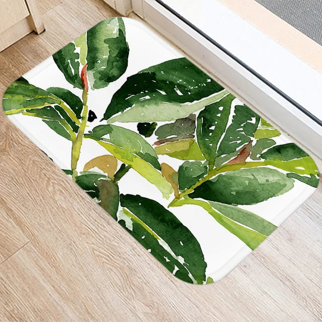 Tapis de bain vert foret parquet