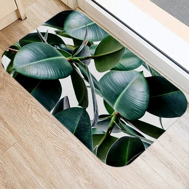 Tapis de bain vert foret tige