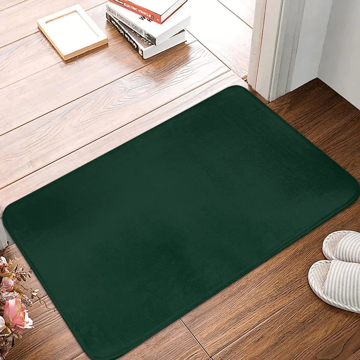Tapis de bain vert olive