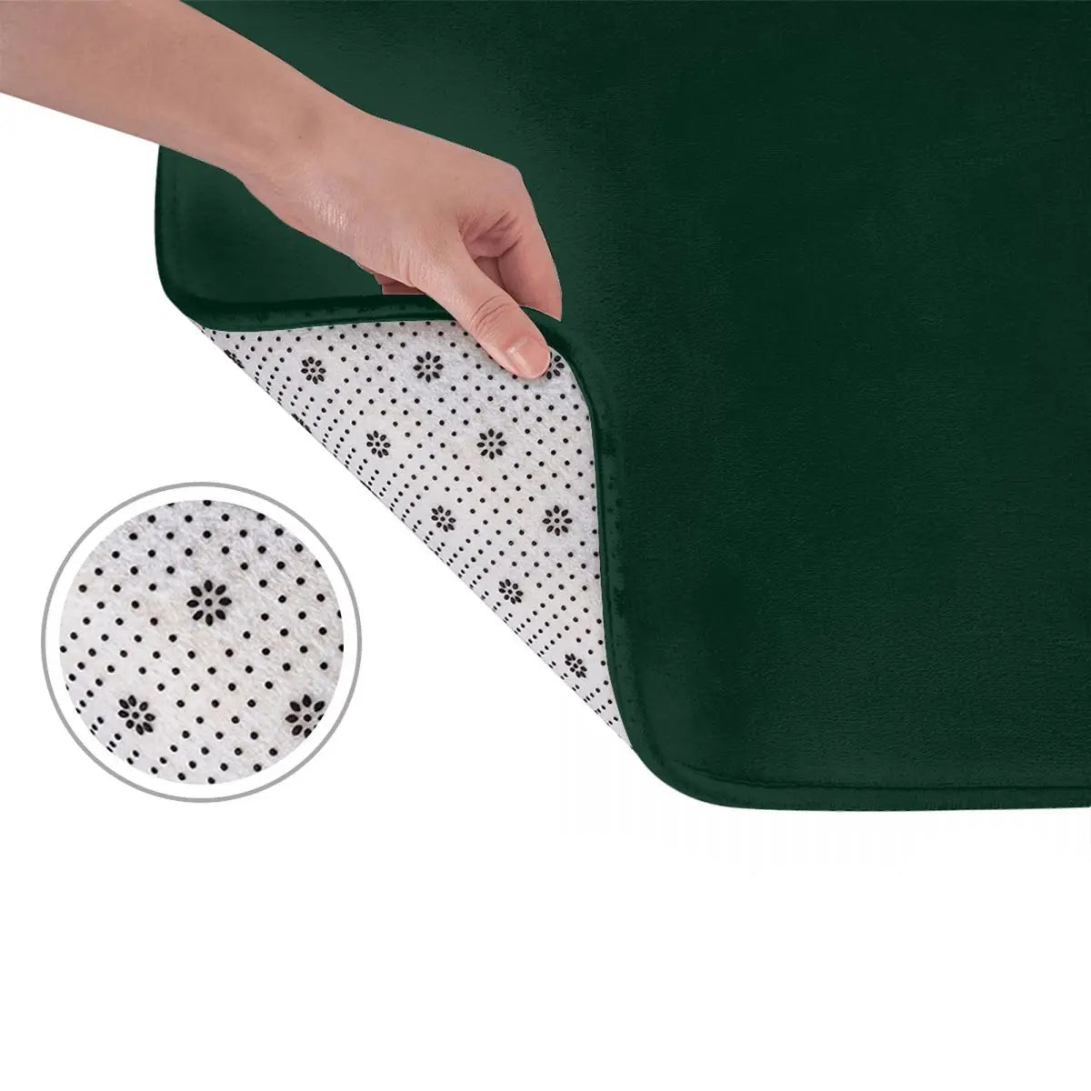 Tapis de bain vert olive antidérapant