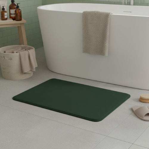 Tapis de bain vert olive baignoire 
