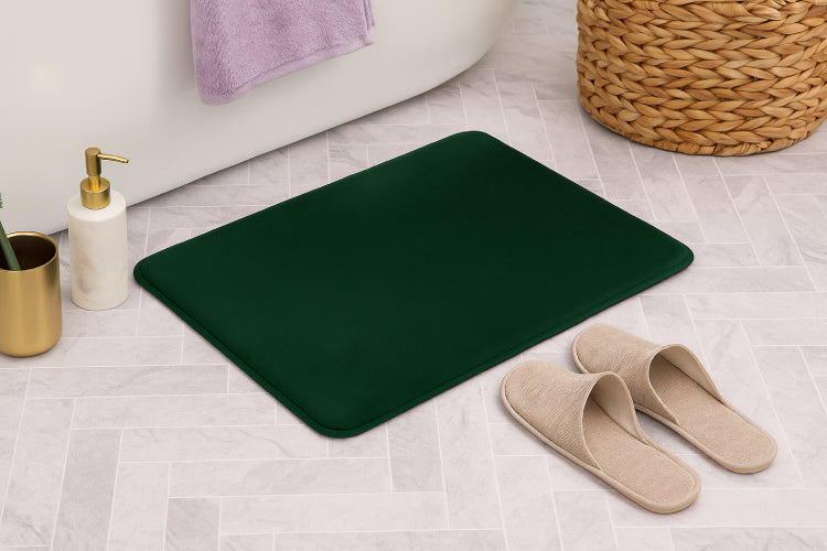 Tapis de bain vert olive  sol 