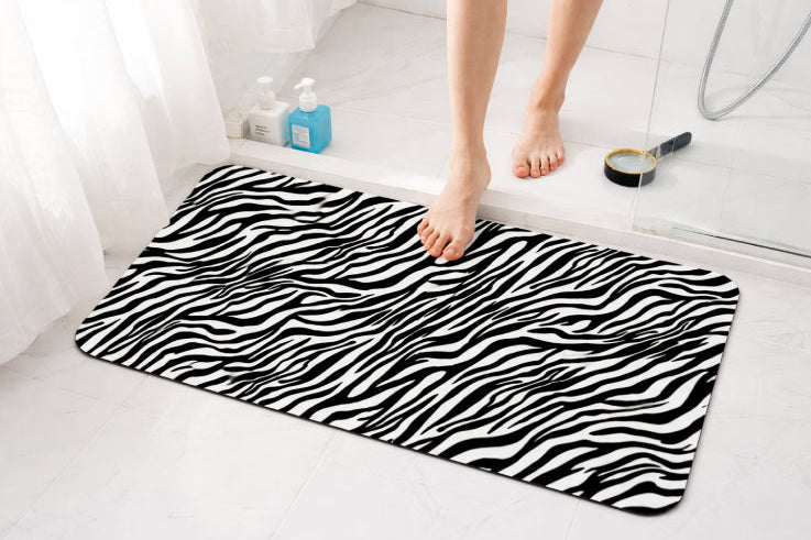 Tapis de bain zèbre pieds 