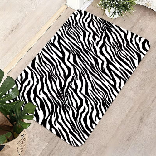 Tapis de bain zèbre sol 
