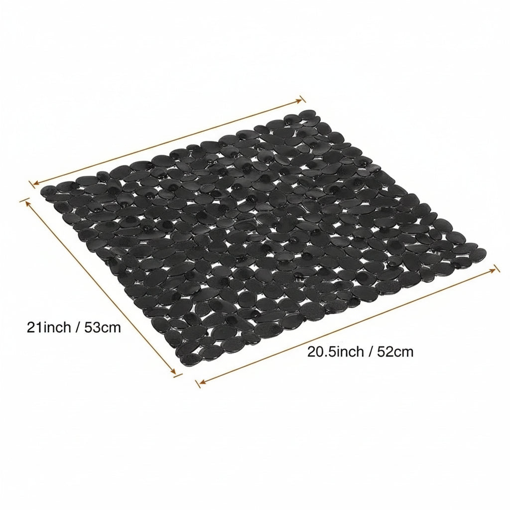 Tapis de douche carré avec ventouses taille