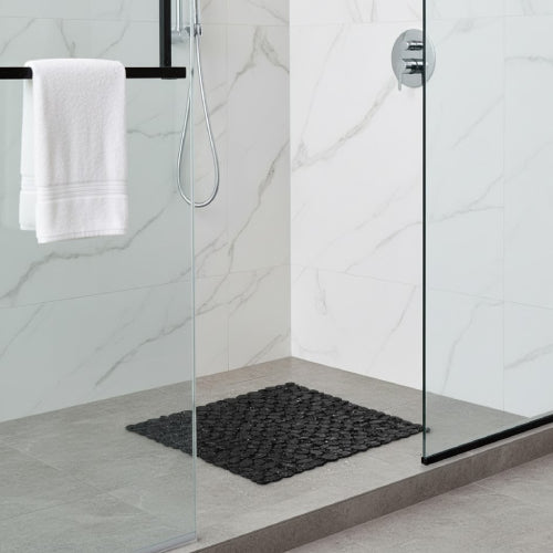 Tapis de douche carré avec ventouses vitre 