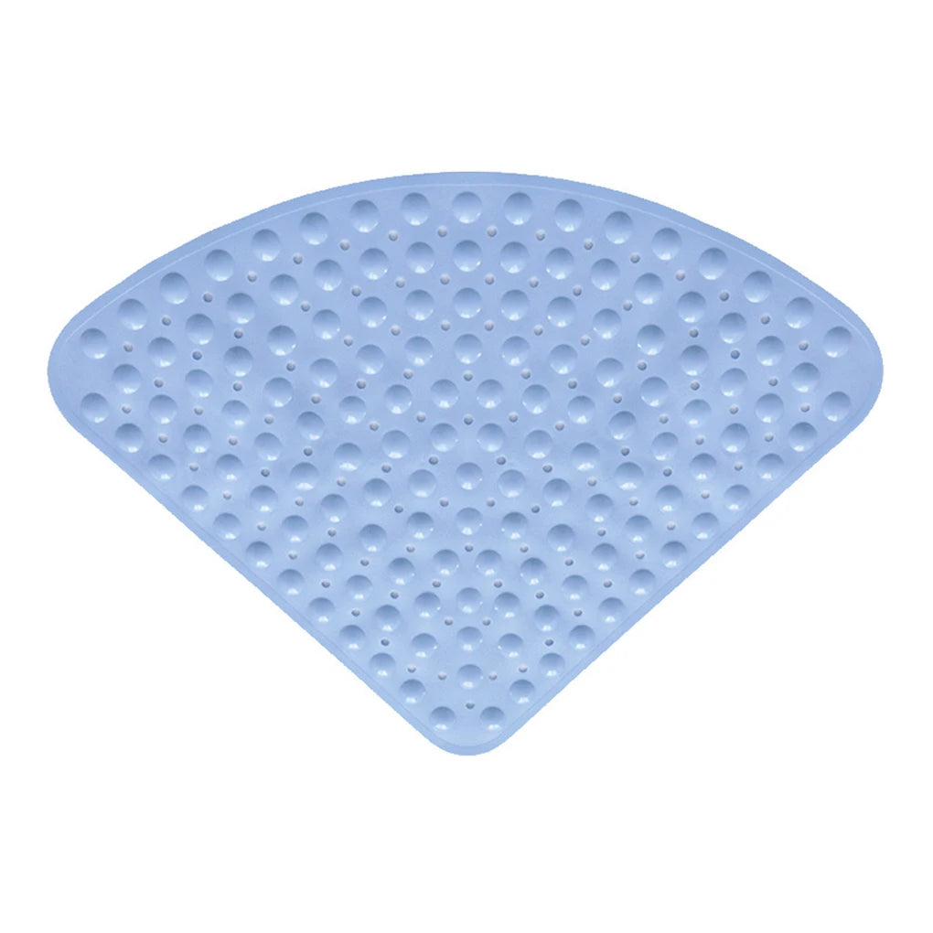 Tapis de douche demi lune bleu ventouse