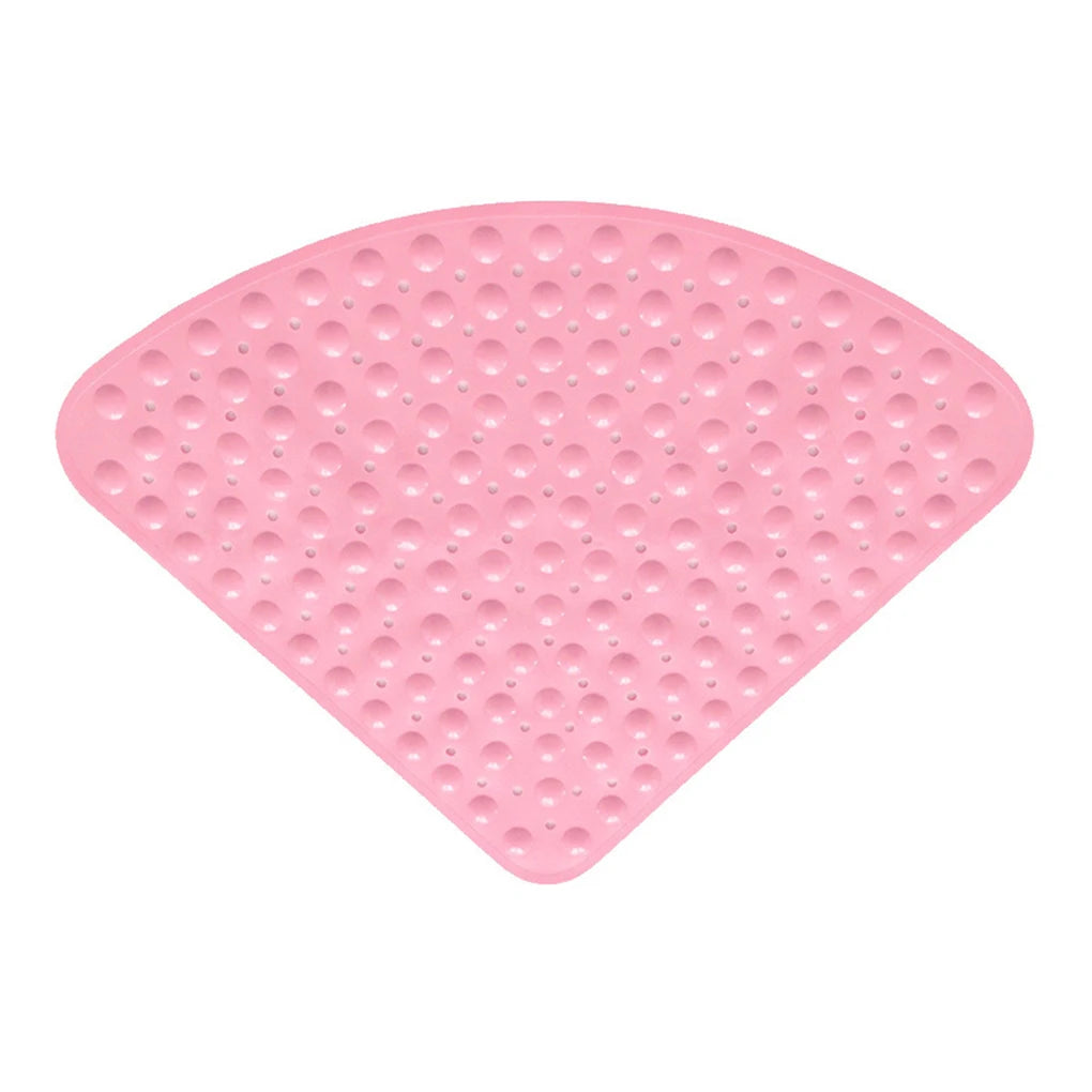 Tapis de douche demi lune rose