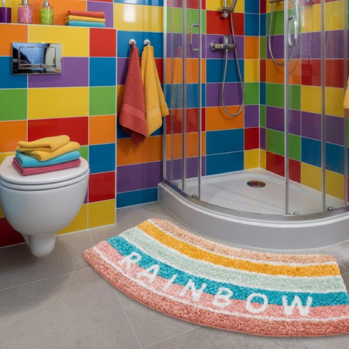 Tapis de douche incurvé  couleurs RAINBOW 