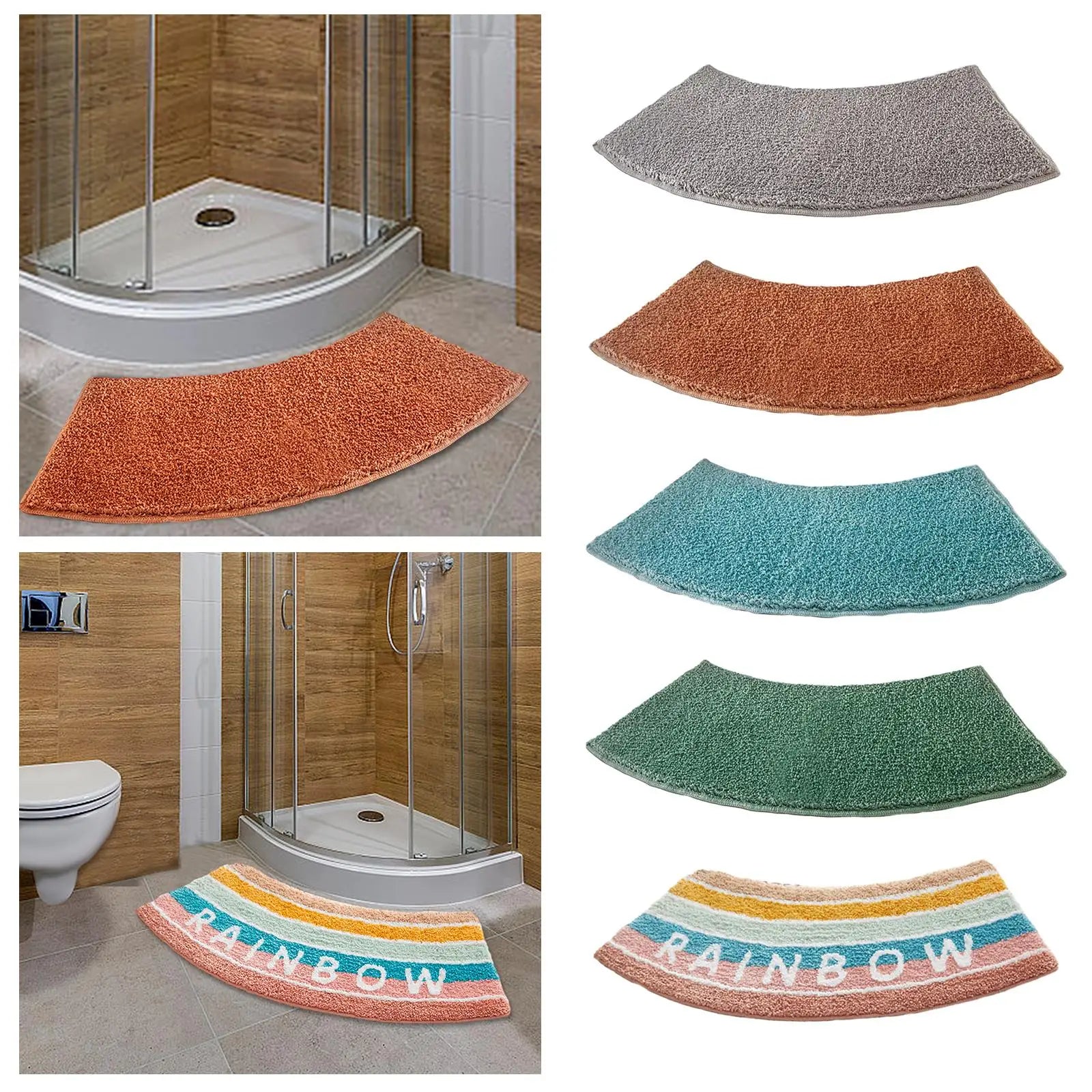 Tapis de douche incurvé salle de bain 