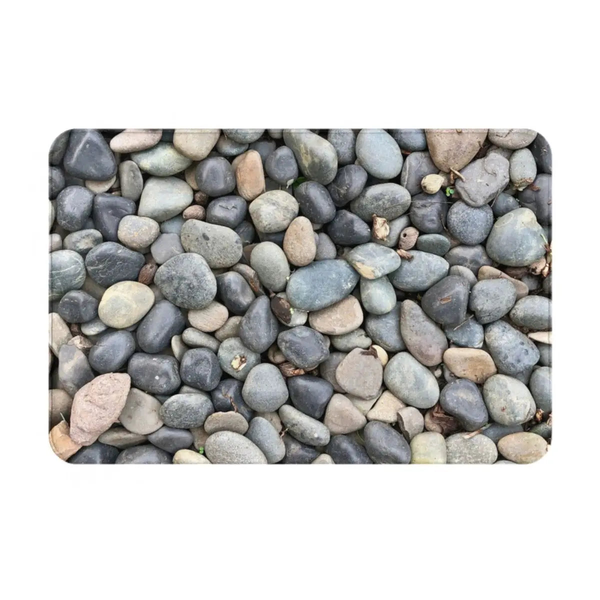 Tapis de pierre salle de bain fond blanc