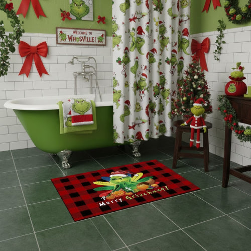Tapis de salle de bain Grinch baignoire 