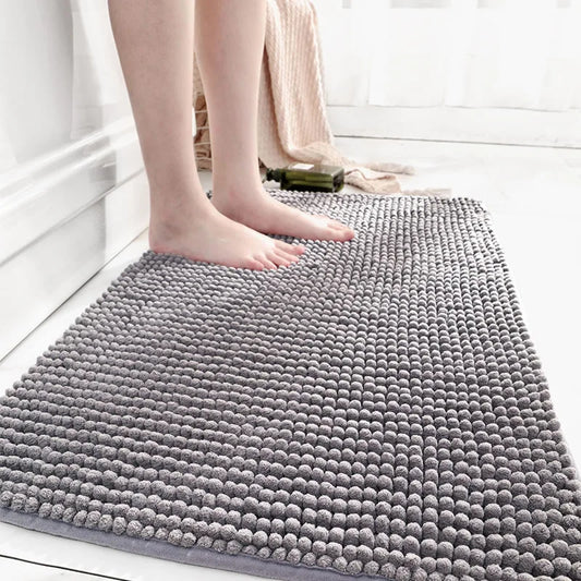 Tapis de salle de bain en microfibre épaisse chenille