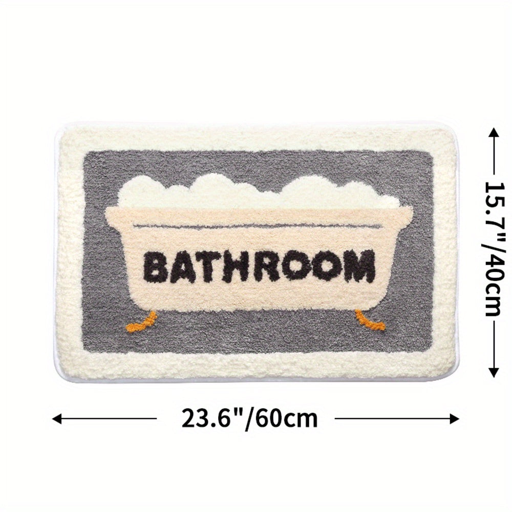 Tapis de salle de bain gris et blanc  23.6CM BATHROOM 