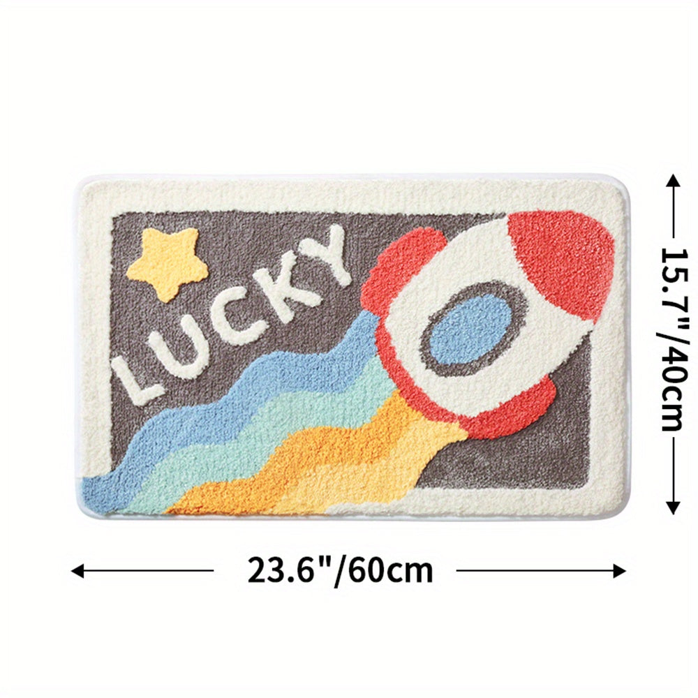 Tapis de salle de bain gris et blanc  23.6CM LUCKY