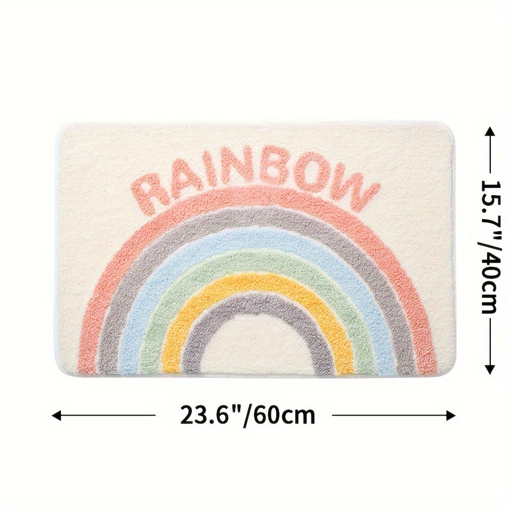 Tapis de salle de bain gris et blanc  23.6CM RAINBOW