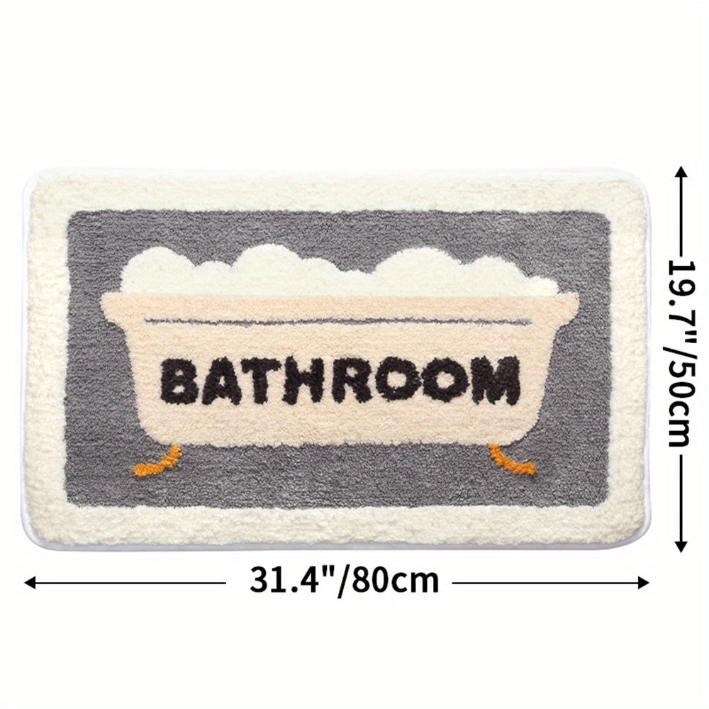 Tapis de salle de bain gris et blanc  31.4CM BATHROOM 