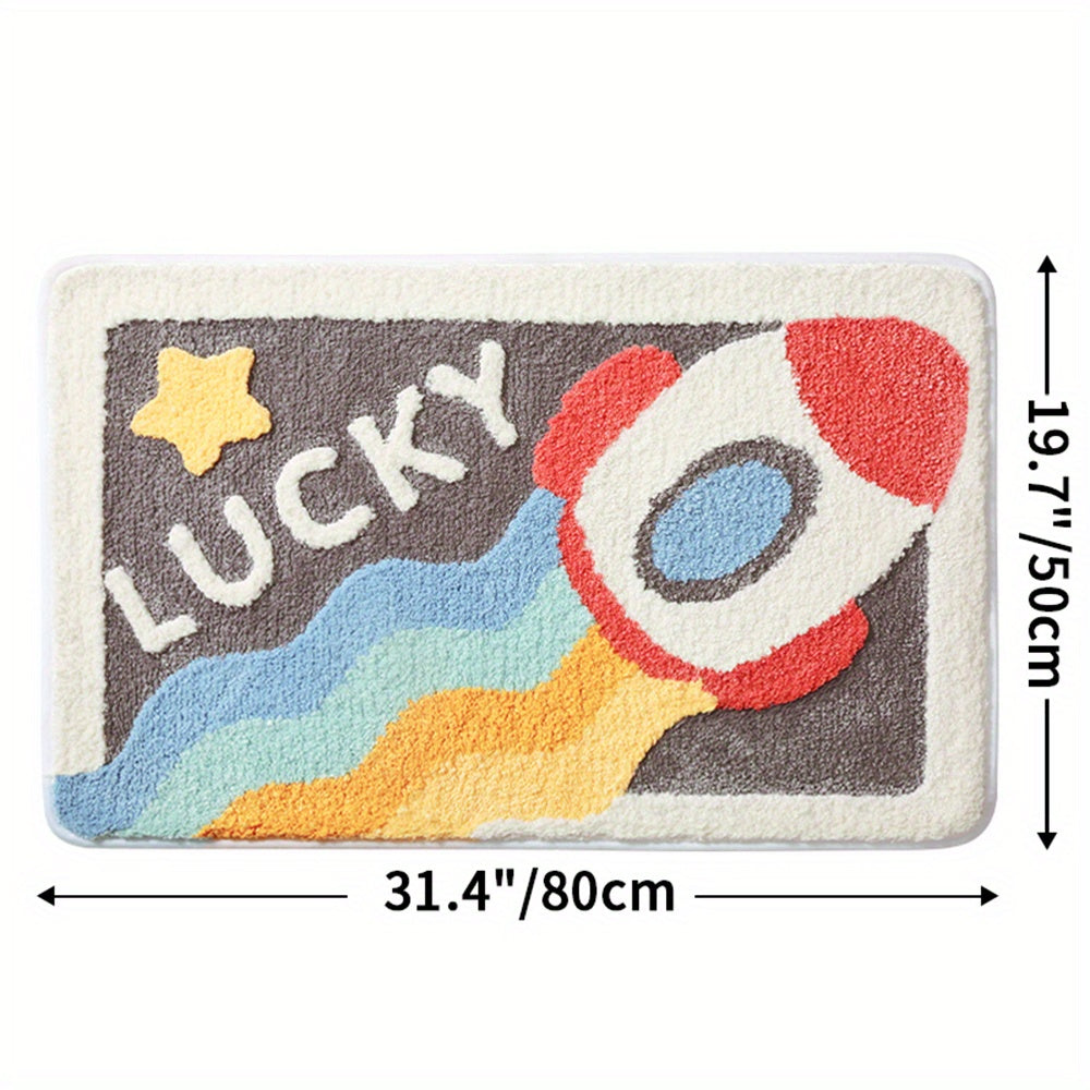Tapis de salle de bain gris et blanc  31.4CM LUCKY 