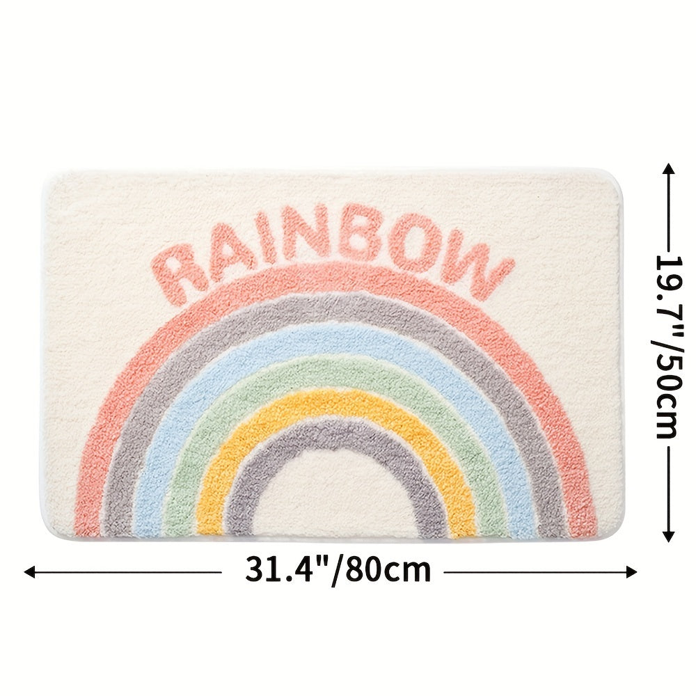 Tapis de salle de bain gris et blanc  31.4CM RAINBOW