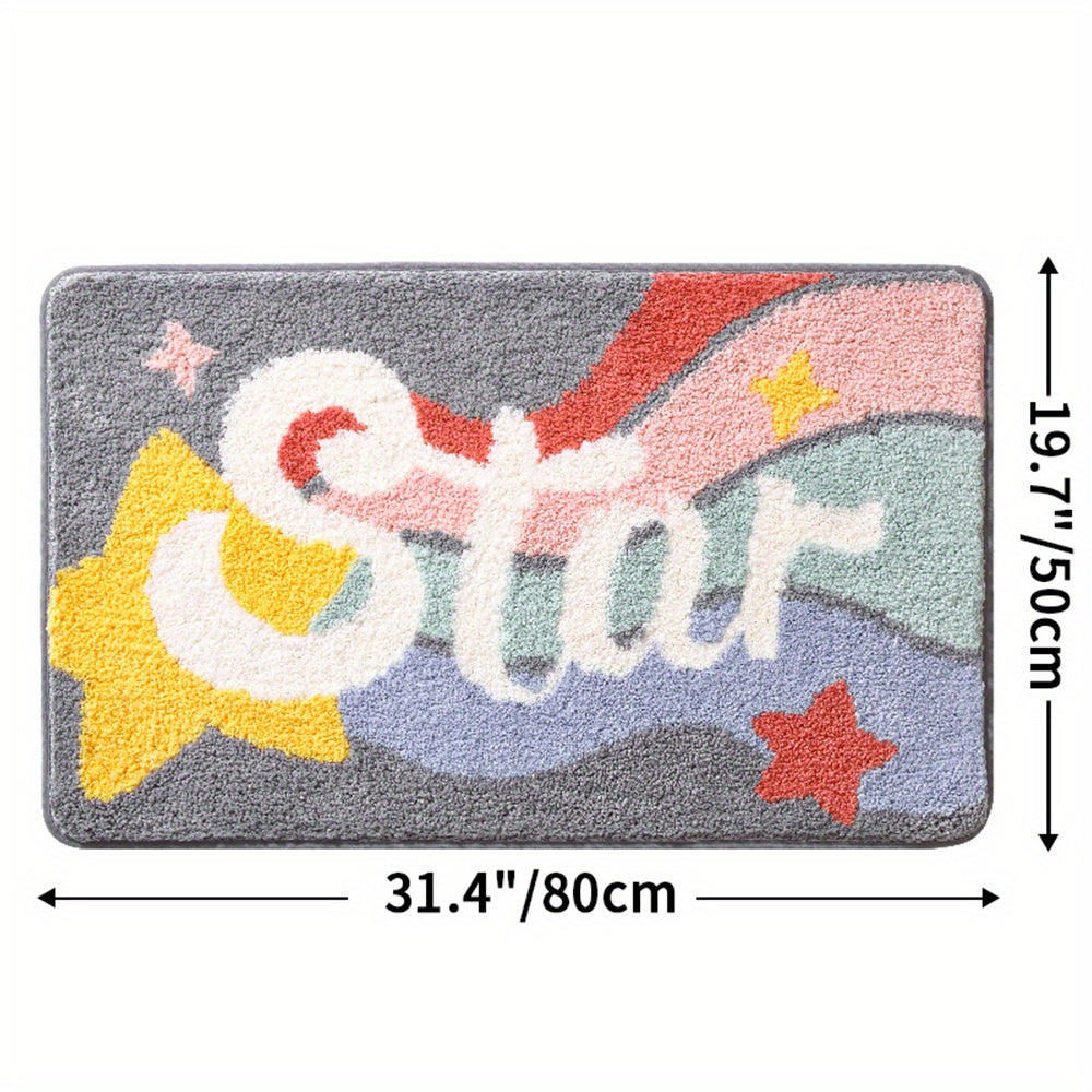 Tapis de salle de bain gris et blanc  31.4CM Star 