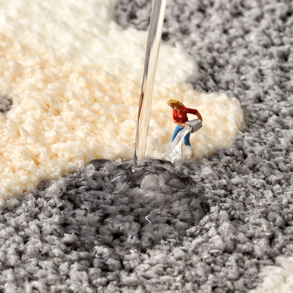 Tapis de salle de bain gris et blanc  H2O