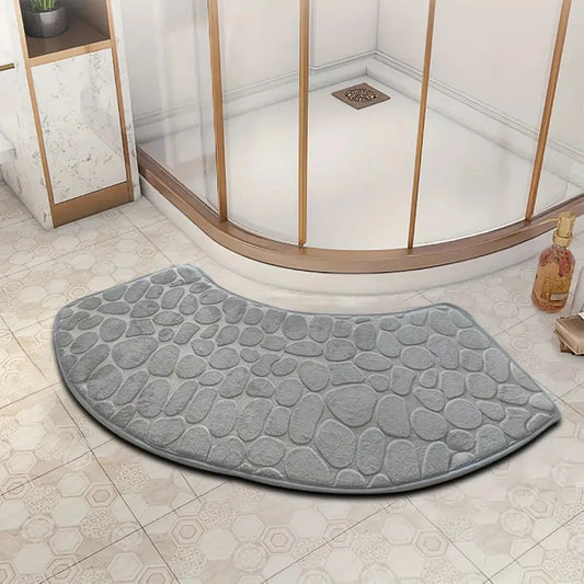 Tapis de salle de bain incurvé galet