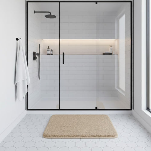 Tapis de salle de bain épais  camel 