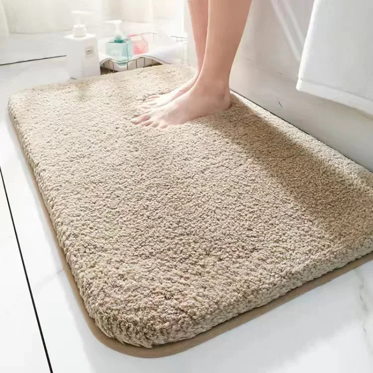 Tapis de salle de bain épais camel pieds