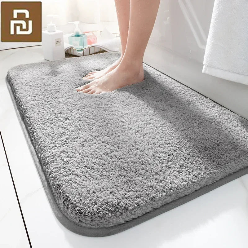 Tapis de salle de bain épais gris 