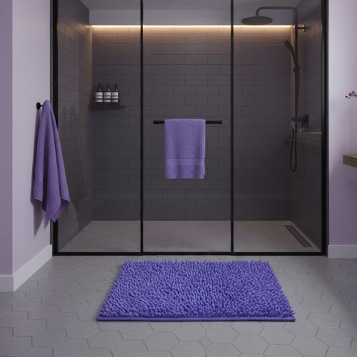 Tapis de salle de bain violet cabinet 