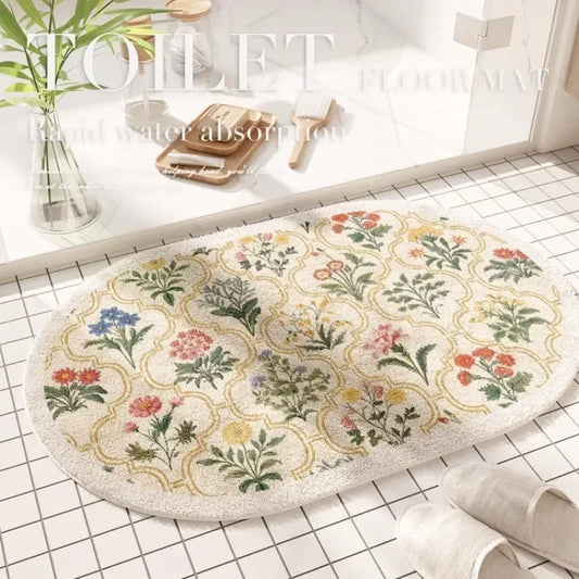 Tapis de sol absorbant à motif floral américain